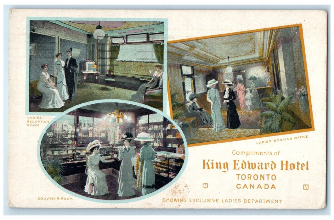 1914 Compliments of King Edward Hotel Toronto Ontario Canada Multiview Postcard