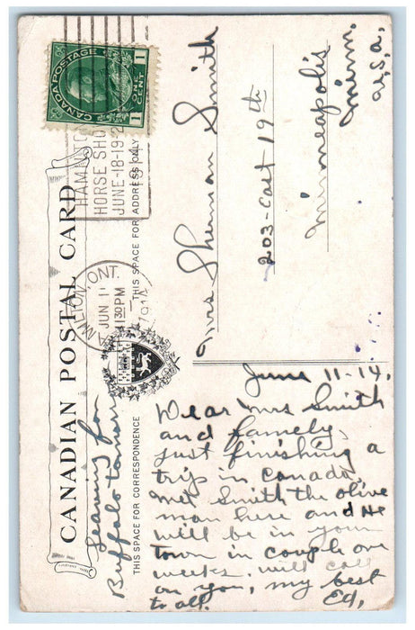 1914 Compliments of King Edward Hotel Toronto Ontario Canada Multiview Postcard