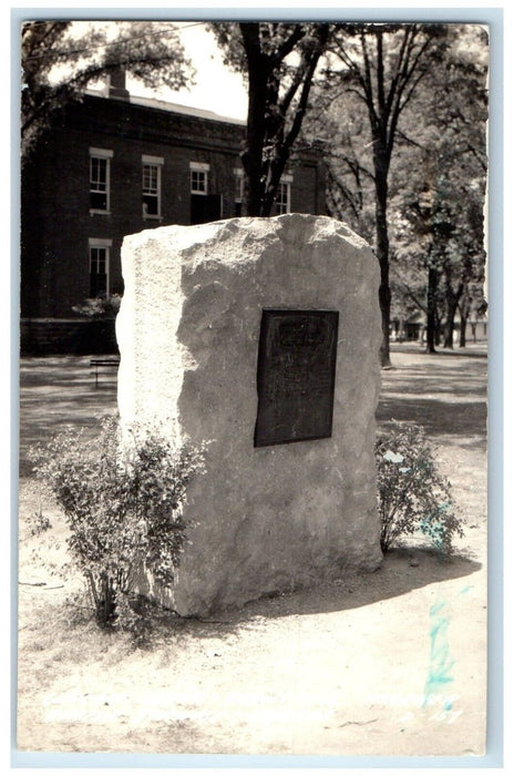 1942 Monument General Quantrell Baxter Springs Kansas KS RPPC Photo Postcard