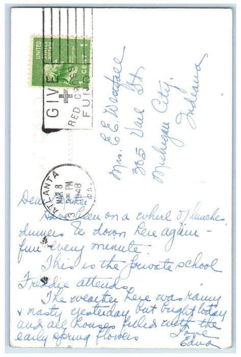 1948 Darlington School For Boys Rome Atlanta Georgia GA RPPC Photo Postcard