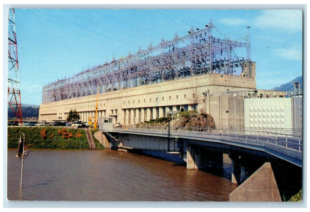 c1960 Powerhouse Generators Canal Bonneville Dam Oregon Washington OR Postcard