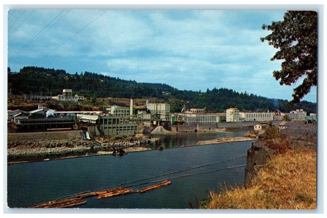 c1960 West Linn Division Crown-Zellerbach Corp. Pulp Paper Mill Oregon Postcard