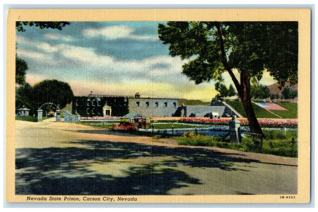 c1940 Exterior View Nevada State Prison Carson City Nevada NV Unposted Postcard