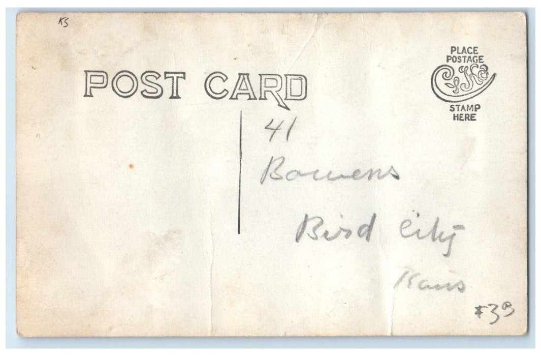c1910's Residence House Home Bird City Kansas KS RPPC Photo Antique Postcard