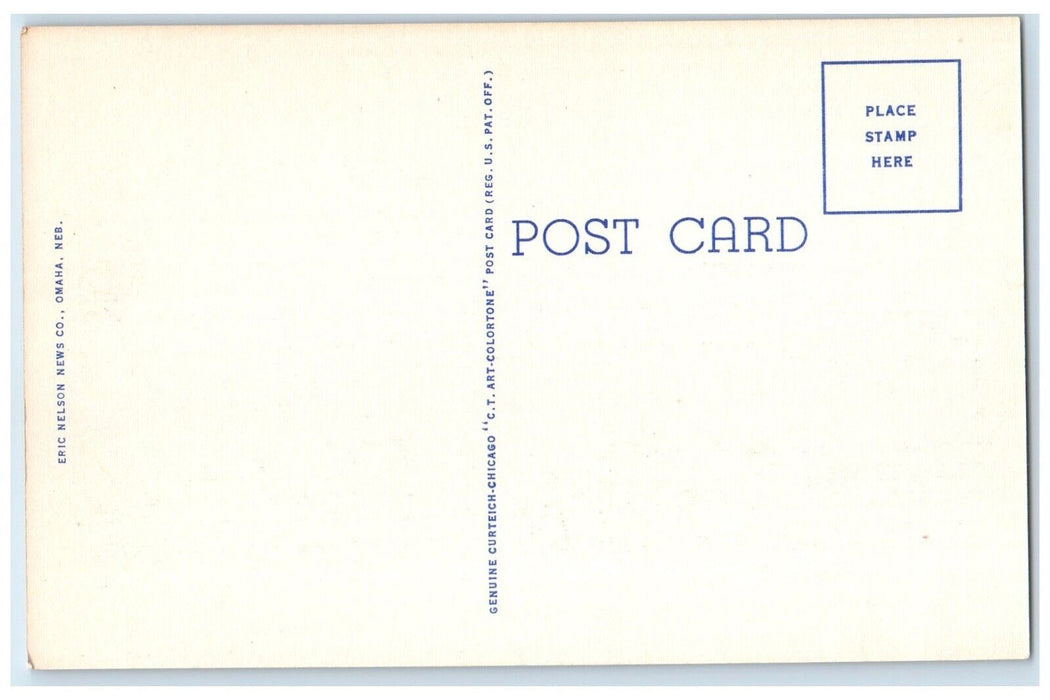 c1940 Overland Greyhound Bus Station Telephone Building Omaha Nebraska Postcard