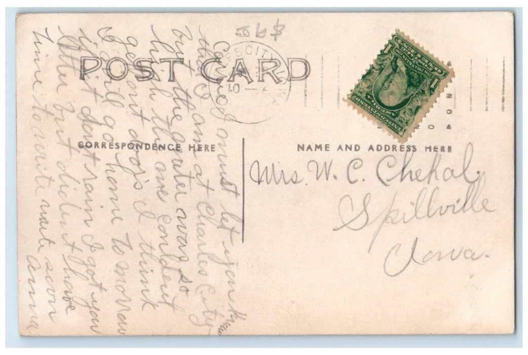 1908 Cyclone Tornado Disaster Charles City Iowa IA RPPC Photo Antique Postcard