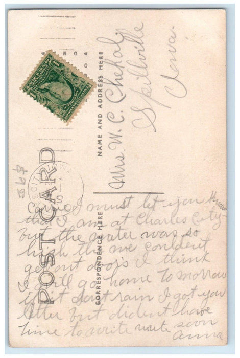 1908 Cyclone Tornado Disaster Charles City Iowa IA RPPC Photo Antique Postcard