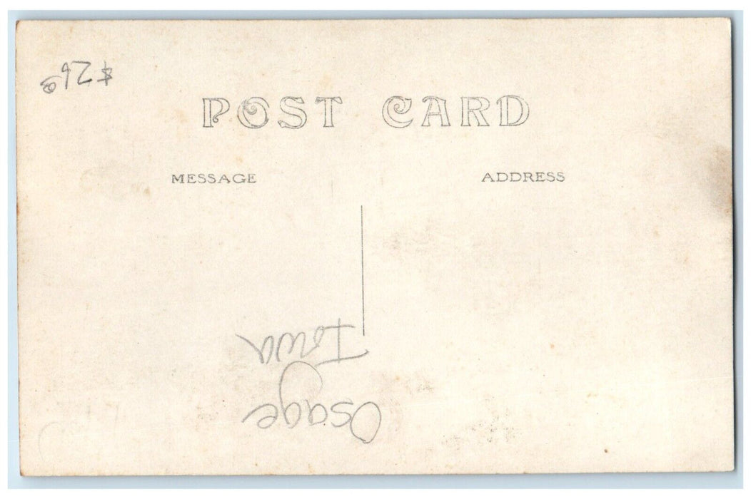 c1910's Main Street View Cars Stores Osage Iowa IA RPPC Photo Antique Postcard