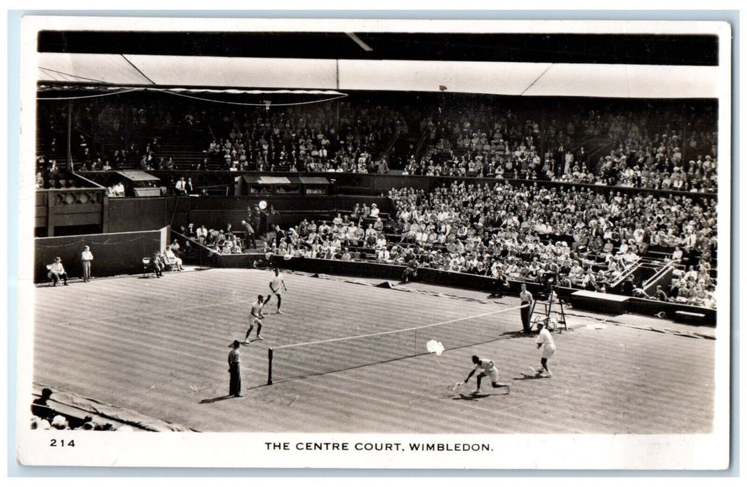 c1940's The Centre Court Wimbledon Tennis Sports RPPC Photo Antique Postcard