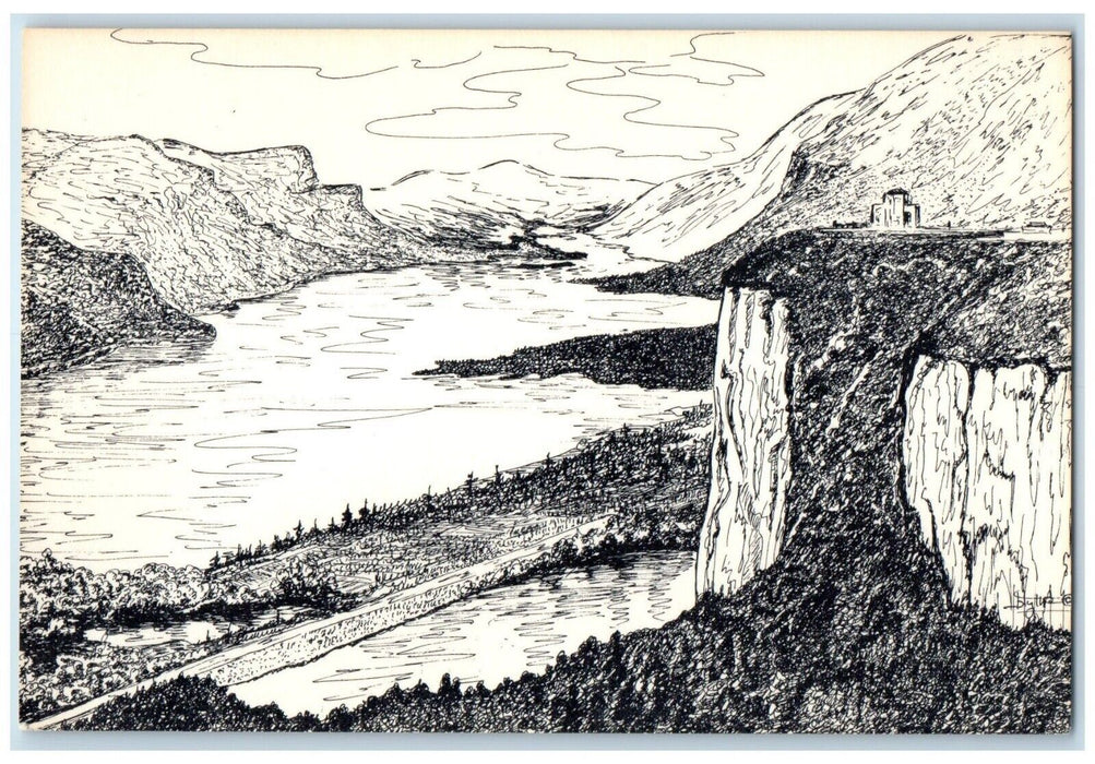c1940 Crown Point Troutdale Columbia River Gorge East Portland Oregon Postcard