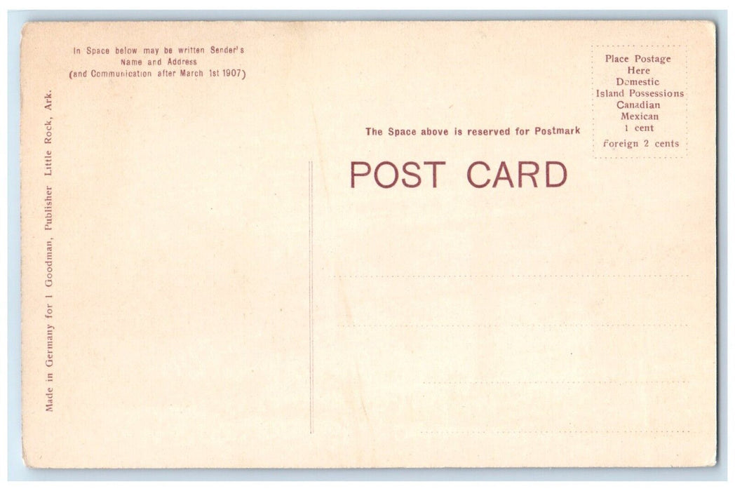 c1910 Scenic View City Park Building Trees Little Rock Arkansas Antique Postcard