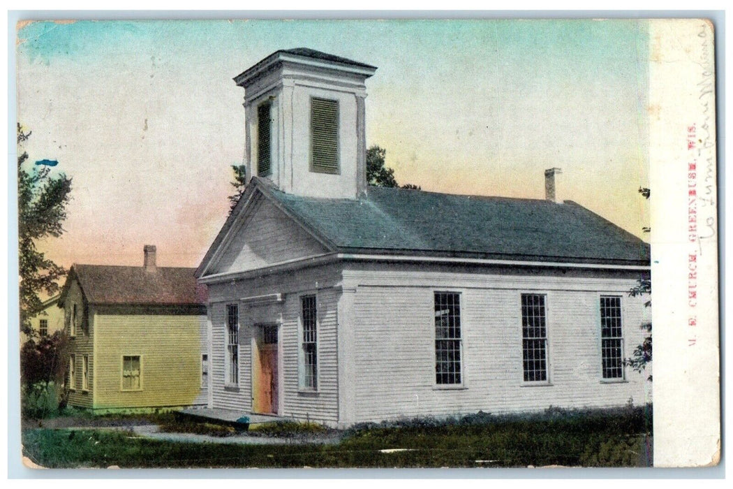 1910 View Of ME Church Greenbush Wisconsin WI Posted Antique Postcard