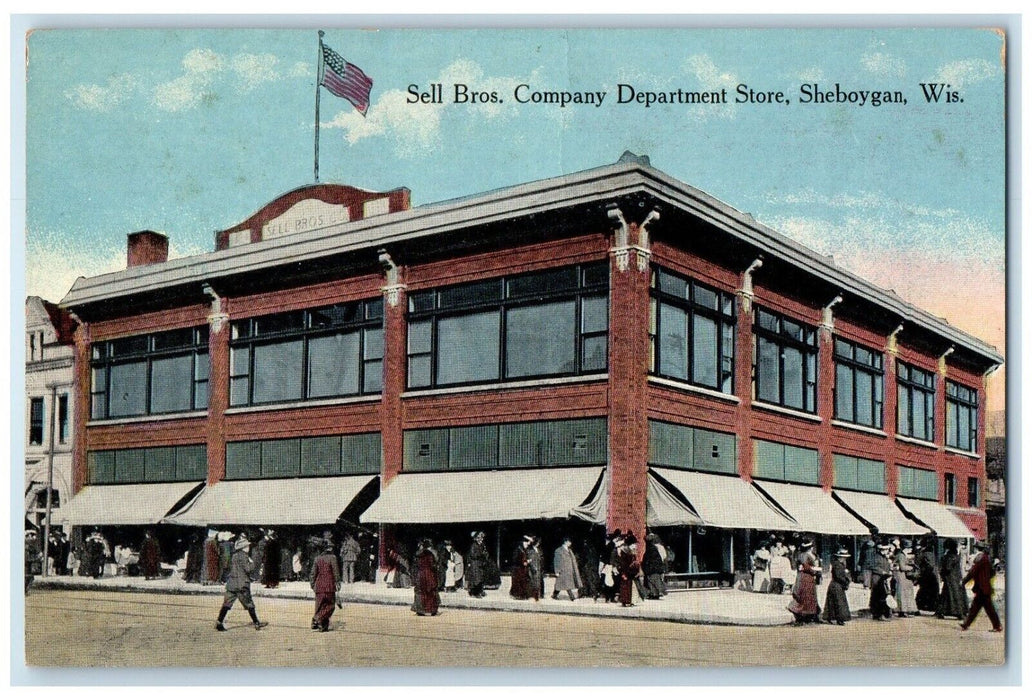 1915 Sell Boys Company Departments Store Sheboygan Wisconsin WI Postcard