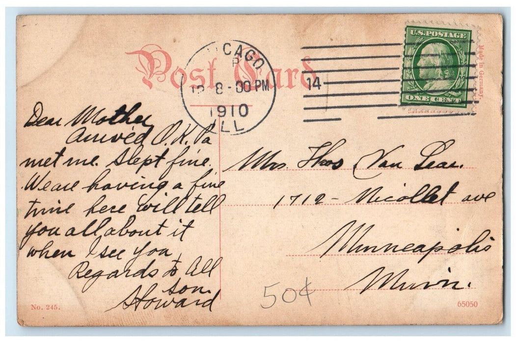 1910 Jackson Park La Rabida Spanish Caravel Chicago Illinois IL Antique Postcard