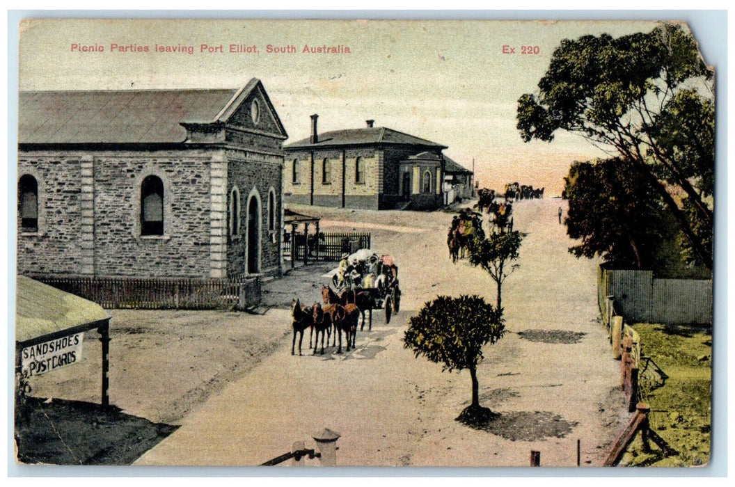 1914 Picnic Parties Port Elliot South Australia Unposted Antique Postcard
