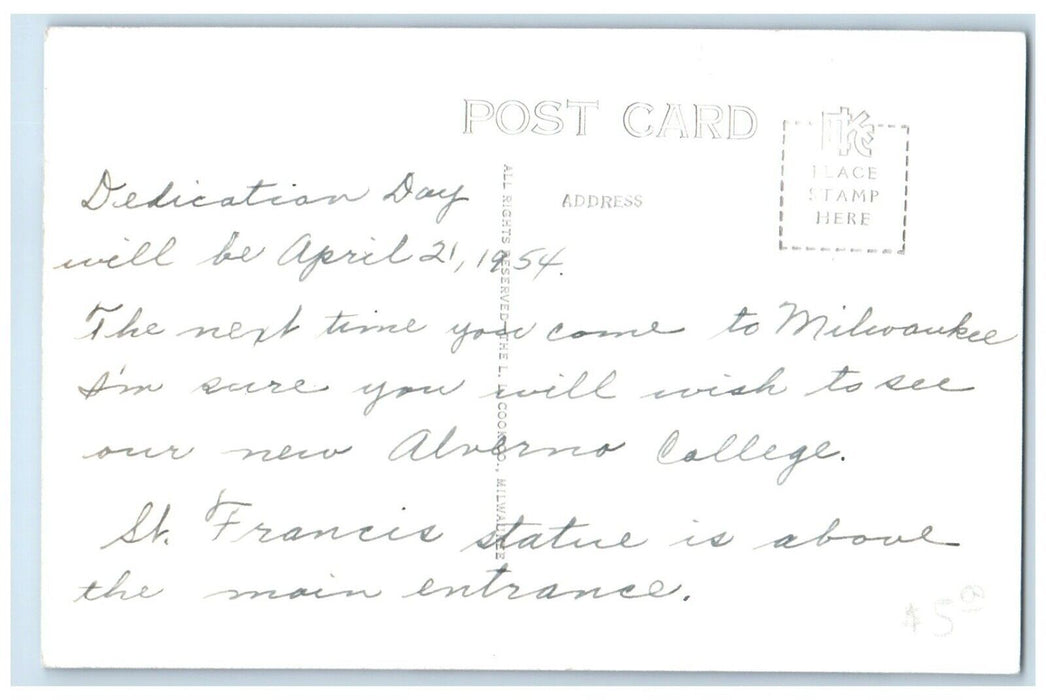 Main Entrance Alverno College School Sisters Milwaukee WI RPPC Photo Postcard
