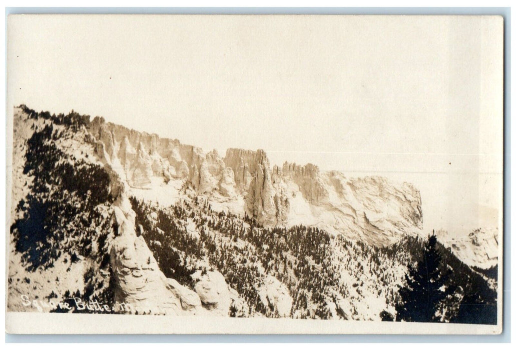 c1910's View Of Square Butte Montana MT RPPC Photo Unposted Antique Postcard