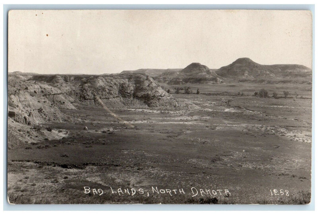c1910's Bird's Eye View Mountains Badlands North Dakota ND RPPC Photo Postcard