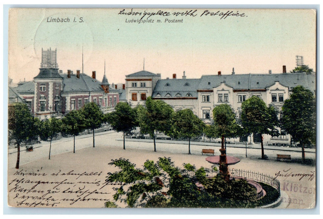 1907 Limbach Post Office Ludwigsplatz Karlsruhe Germany Antique Posted Postcard