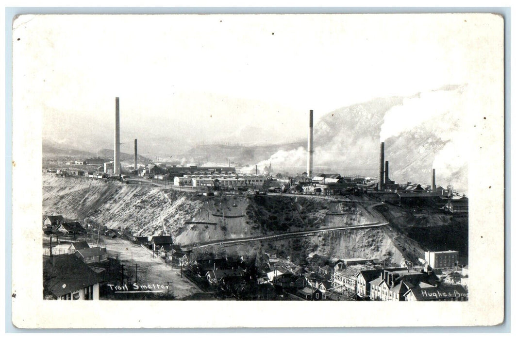 Hughes Brothers Smelter Trail British Columbia Canada RPPC Photo Postcard