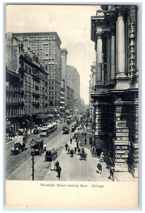 c1905 Aerial View Randolph Street Looking East Chicago Illinois Vintage Postcard