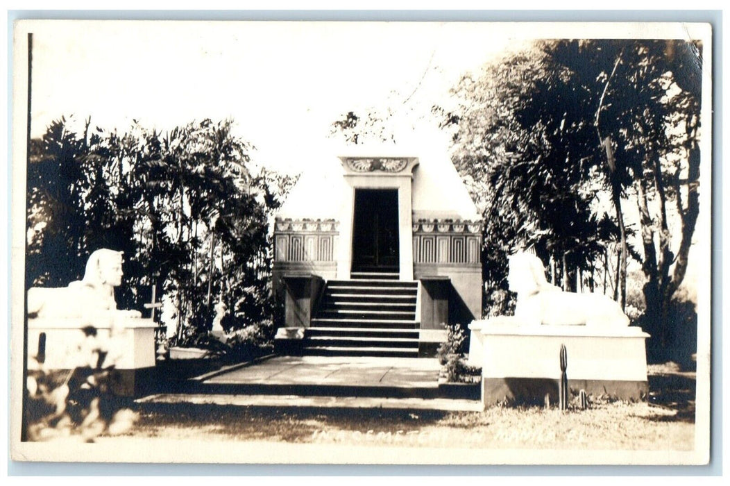 c1930's View Of Cemetery Manila Philippines PH RPPC Photo Vintage Postcard