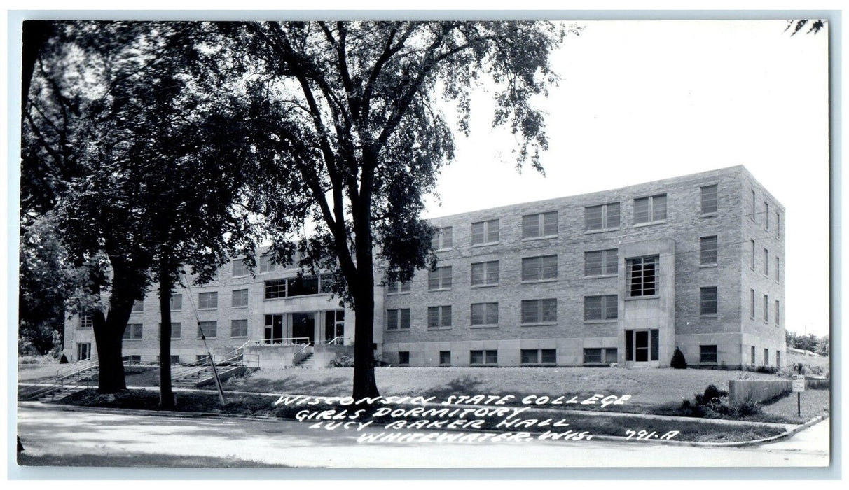 Wisconsin State College Girls Dormitory Whitewater WI RPPC Photo Postcard