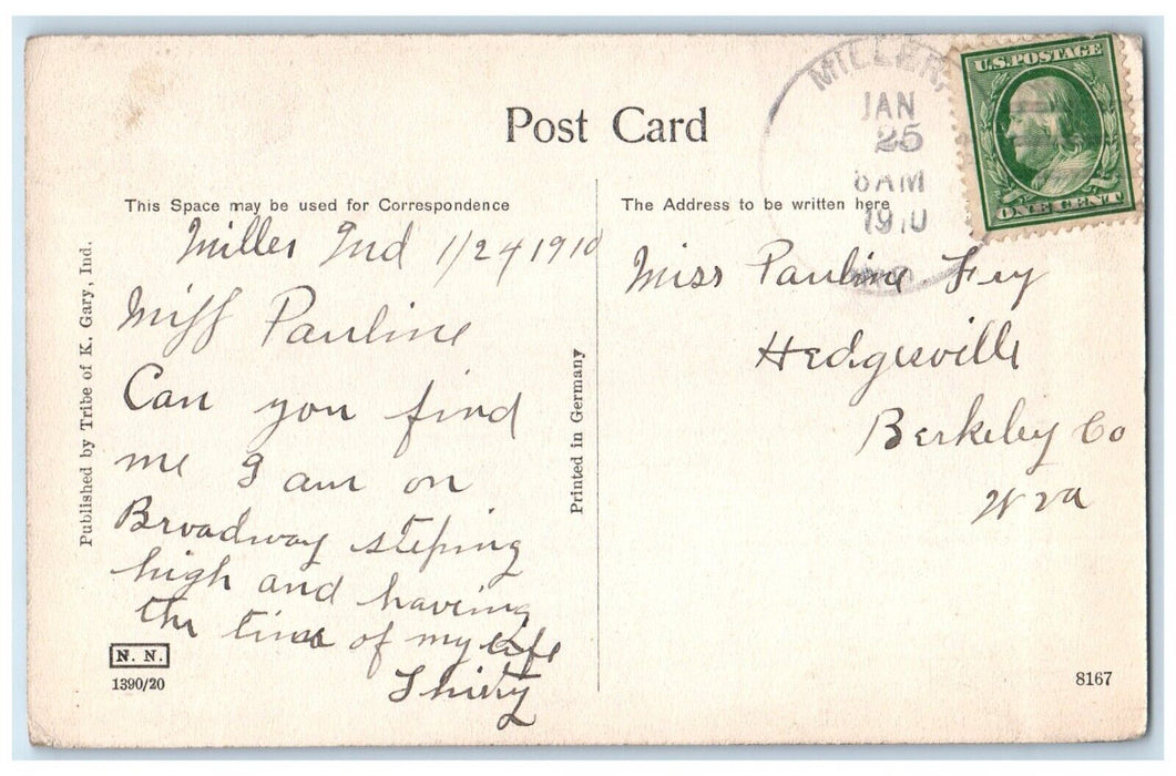c1910 Busy Day Street Building Broadway 7th Ave Gary Indiana IN Vintage Postcard