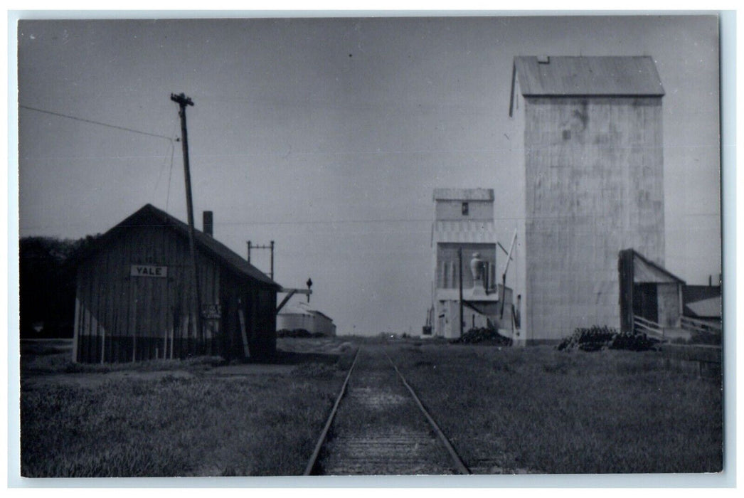 c1960's Yale Train Depot Station Railroad Exterior Iowa IA RPPC Photo Postcard