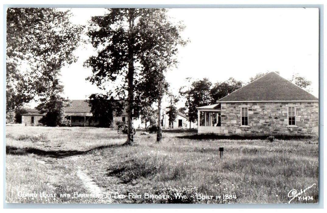 Guard House Barracks At Old Fort Bridger Wyoming WY Sanborn RPPC Photo Postcard