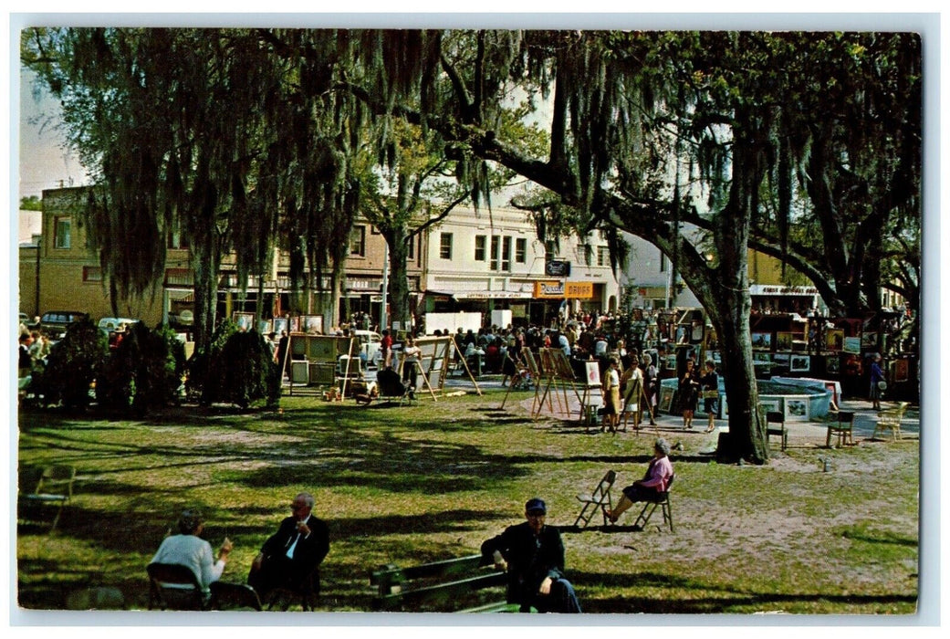 c1950's Central Florida Sidewalk Arts Festival Winter Park Florida FL Postcard