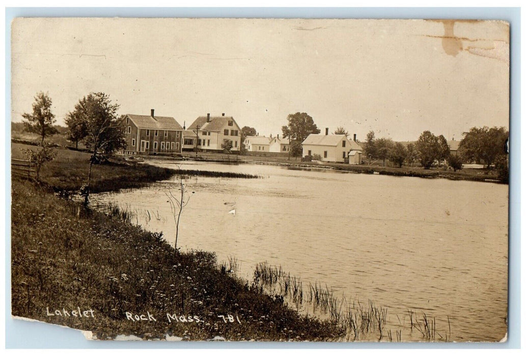 1920 View Of Lakelet Rock Massachusetts MA RPPC Photo Posted Antique Postcard