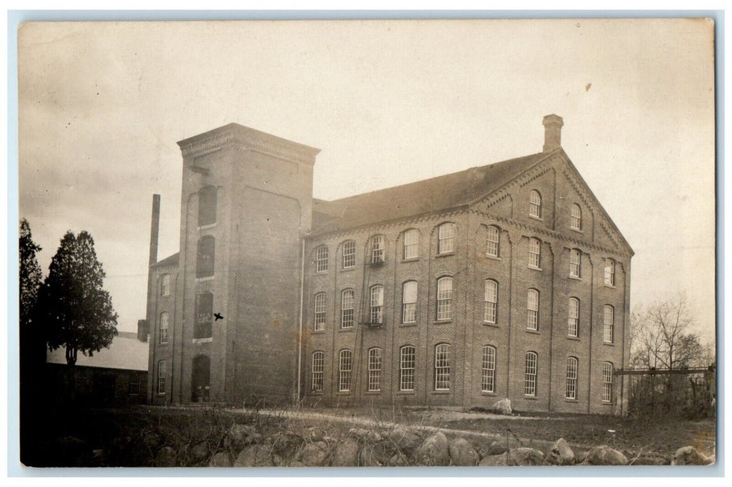 1911 Old Factory Building View In Massachusetts MA RPPC Photo Antique Postcard