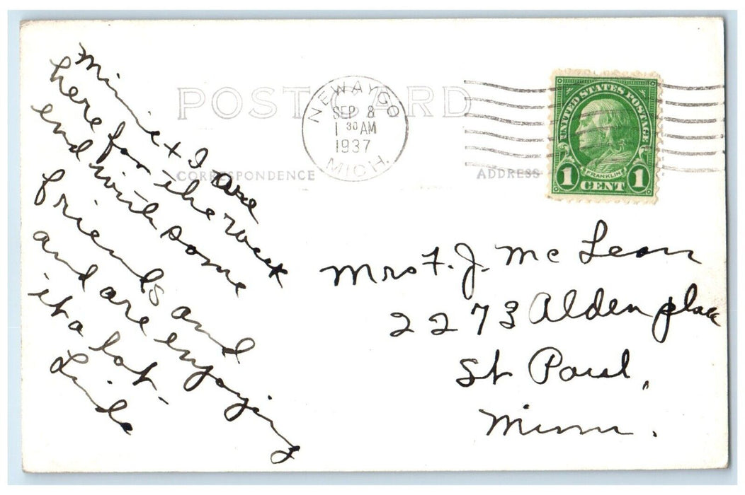 1937 Kassell Lodge Croton Newaygo Michigan MI RPPC Photo Posted Vintage Postcard