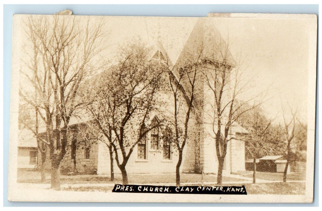 1909 Presbyterian Church Clay Center Kansas KS RPPC Photo Antique Postcard