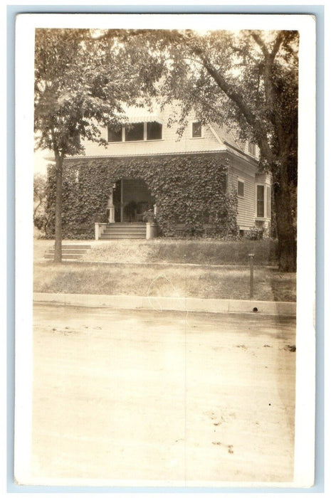 c1910's Home Residence Scene Street Chanute Kansas KS RPPC Photo Postcard