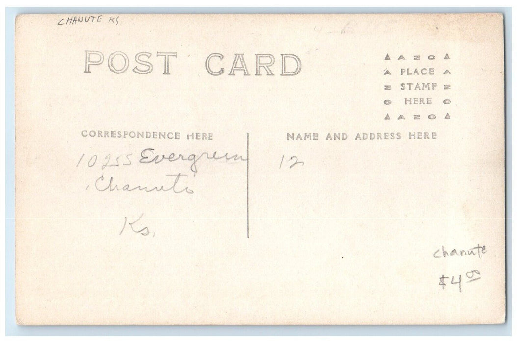 c1910's Home Residence Scene Street Chanute Kansas KS RPPC Photo Postcard