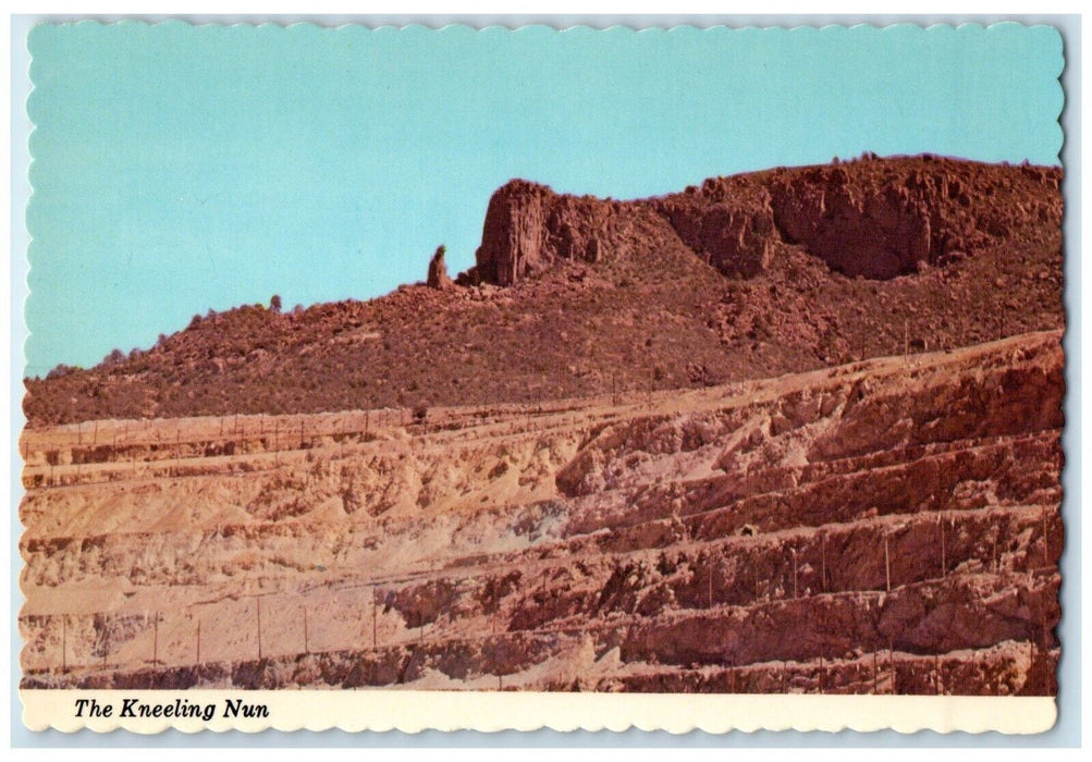 c1960 Open Pit Copper Mines Rocks Kneeling Nun Santa Rita New Mexico NM Postcard