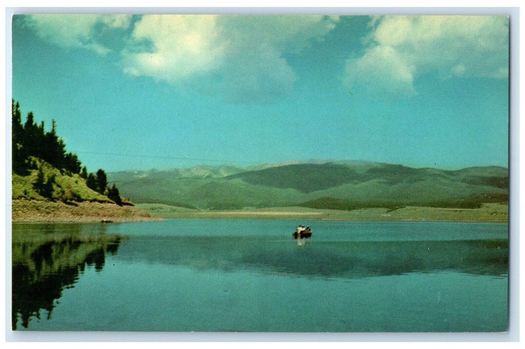 c1960 Canoeing Boat Eagle Nest Lake Eagle Next New Mexico NM Unposted Postcard