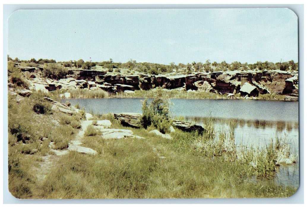 c1960 City Of Natural Lakes Lake Scene Santa Rosa New Mexico NM Vintage Postcard