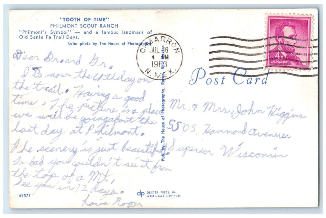 1963 Tooth Time Philmont Scout Ranch Cimarron New Mexico Posted Vintage Postcard