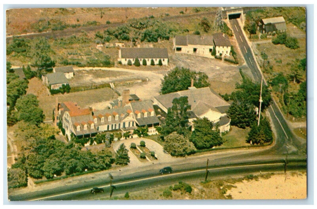 c1960 Birds Eye View Ye Old Canoe Place Inn Hampton Bays Illinois IL Postcard