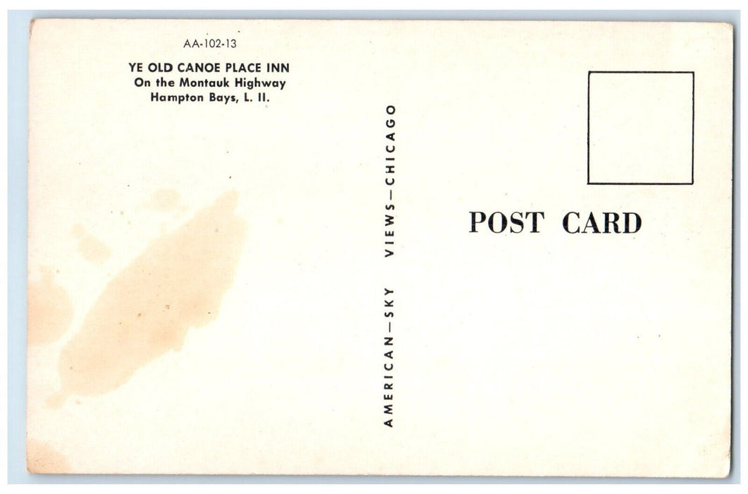 c1960 Birds Eye View Ye Old Canoe Place Inn Hampton Bays Illinois IL Postcard