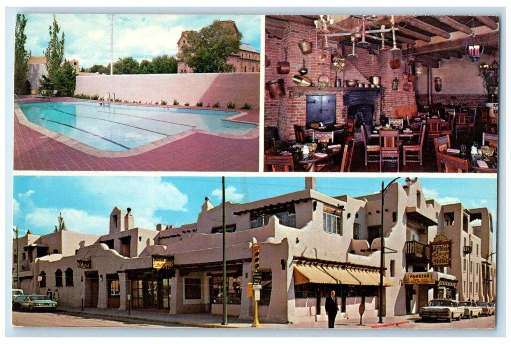 c1960 Multi-View La Fonda Hotel Old Fonda Inn Santa Fe Trail New Mexico Postcard