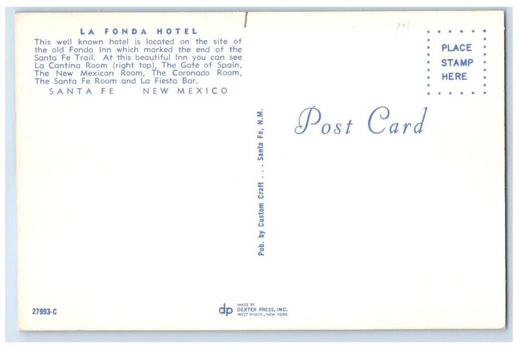 c1960 Multi-View La Fonda Hotel Old Fonda Inn Santa Fe Trail New Mexico Postcard