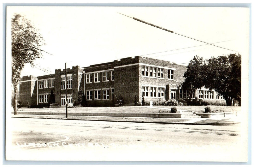 c1940's Lincoln Central School Cherryvale Kansas KS RPPC Photo Vintage Postcard