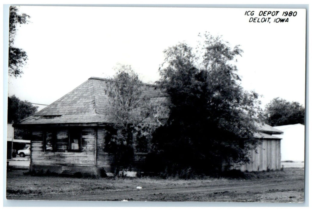 c1980 ICG Depot Deloit Iowa IA Railroad Train Depot Station RPPC Photo Postcard