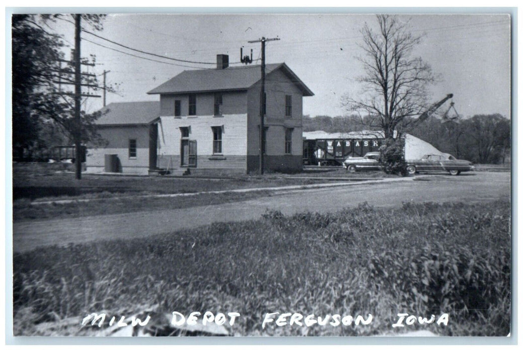 c1960 Milw  Depot Ferguson Iowa Railroad Train Depot Station RPPC Photo Postcard