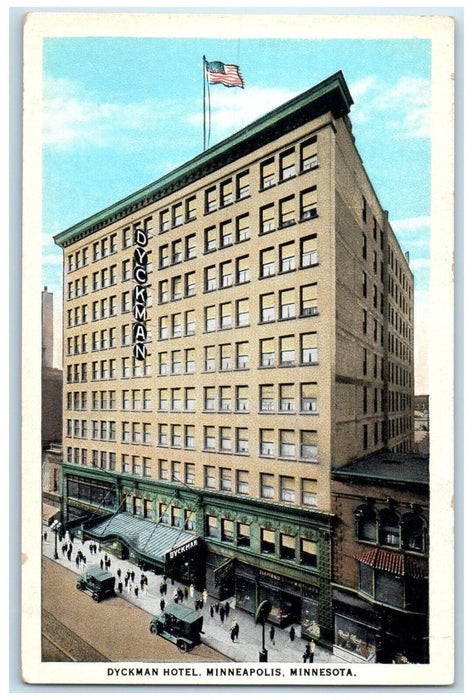 c1920 Aerial View Dyckman Hotel Building Minneapolis Minnesota Vintage Postcard