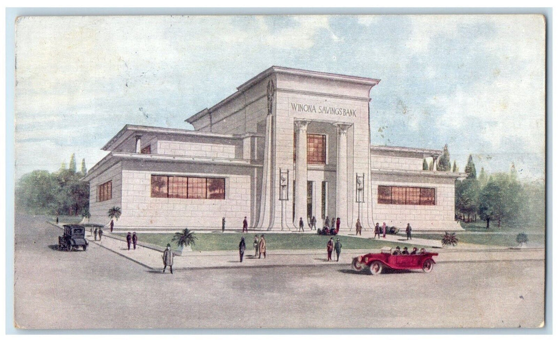 1920 Exterior View Winona Savings Bank Building Winona Minnesota Posted Postcard